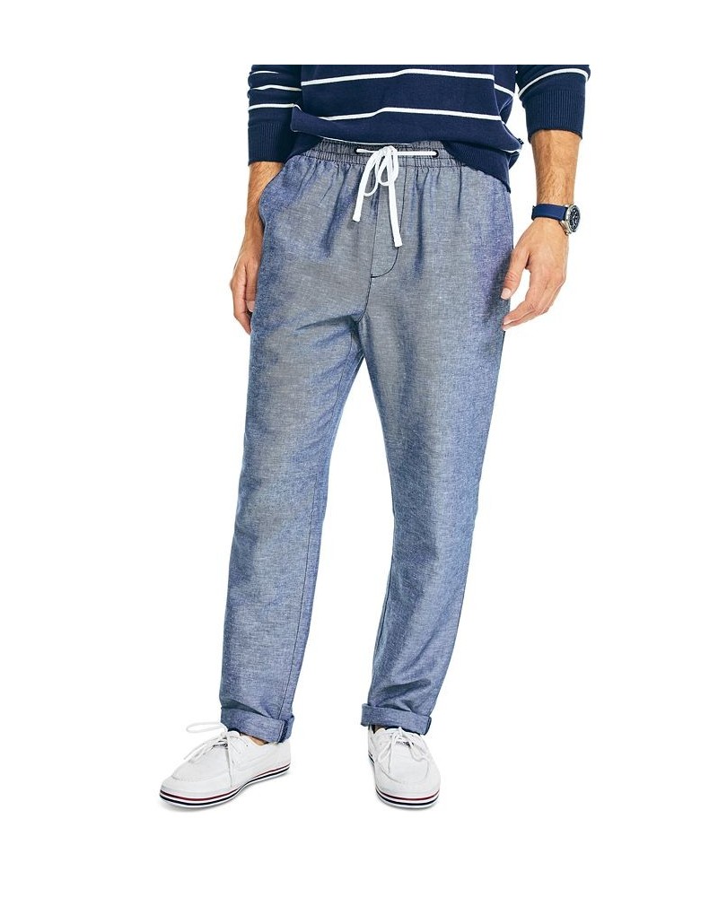 Men's Classic-Fit Elastic Drawstring Linen Pant PD03 $26.65 Pants