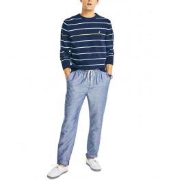 Men's Classic-Fit Elastic Drawstring Linen Pant PD03 $26.65 Pants