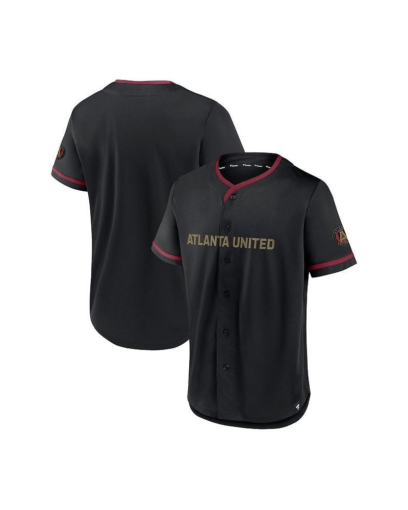 Men's Black, Red Atlanta United FC Ultimate Player Baseball Jersey $30.80 Jersey