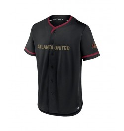 Men's Black, Red Atlanta United FC Ultimate Player Baseball Jersey $30.80 Jersey