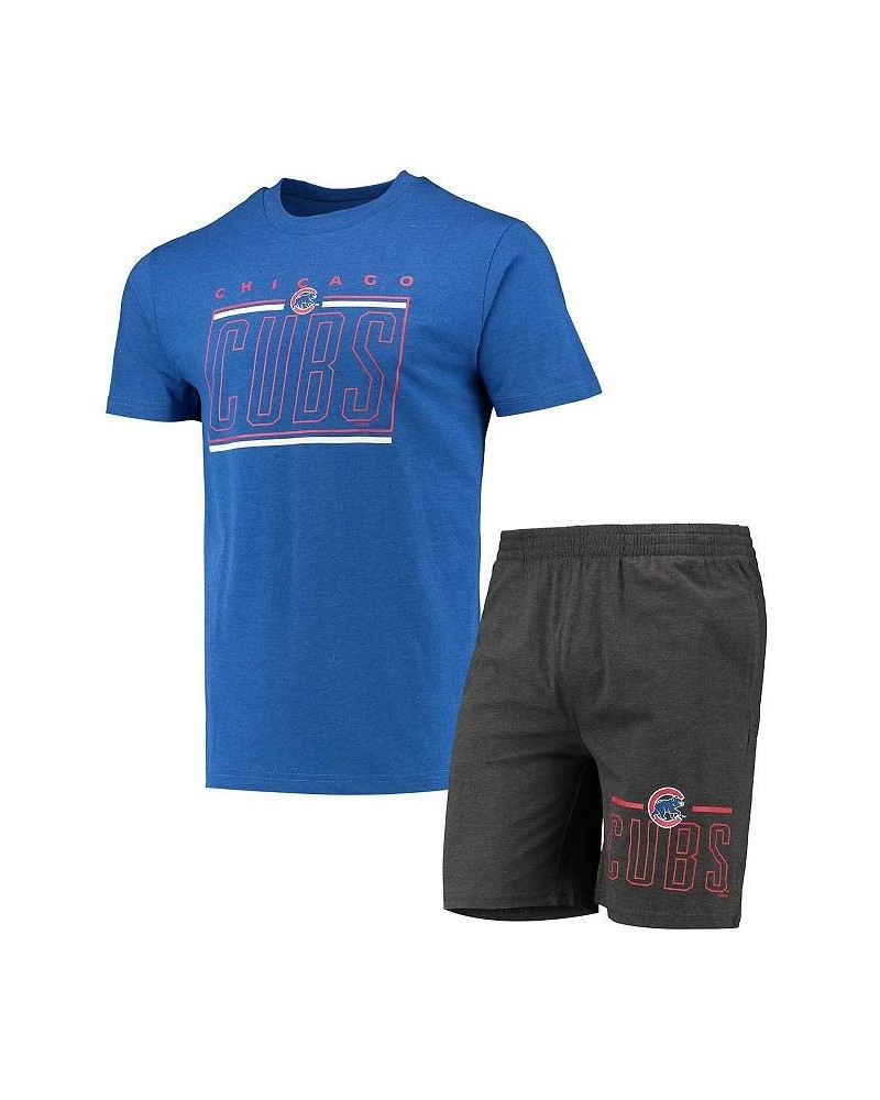 Men's Charcoal, Royal Chicago Cubs Meter T-shirt and Shorts Sleep Set $28.38 Pajama