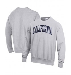 Men's Heathered Gray Cal Bears Arch Reverse Weave Pullover Sweatshirt $46.74 Sweatshirt