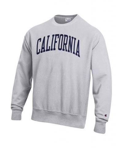 Men's Heathered Gray Cal Bears Arch Reverse Weave Pullover Sweatshirt $46.74 Sweatshirt