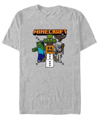 Men's Minecraft Pumpkin King Short Sleeves T-shirt Gray $16.45 T-Shirts