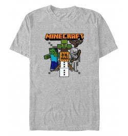 Men's Minecraft Pumpkin King Short Sleeves T-shirt Gray $16.45 T-Shirts