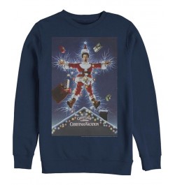 Men's National Lampoon Christmas Vacation Lampoon Poster Crew Fleece Pullover Blue $23.63 Sweatshirt