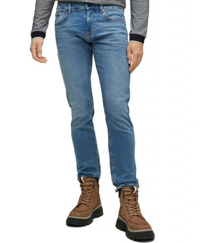 BOSS Men's Slim-Fit Knitted Denim Jeans Blue $74.88 Jeans