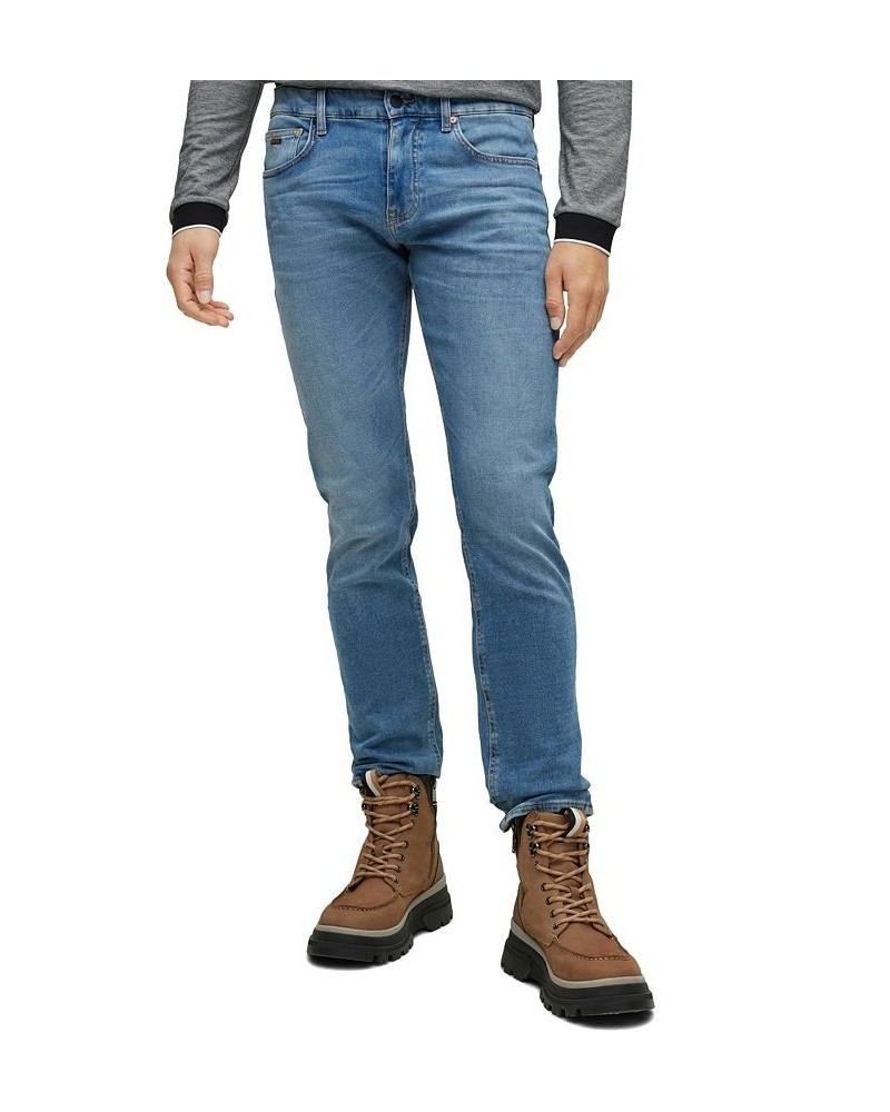 BOSS Men's Slim-Fit Knitted Denim Jeans Blue $74.88 Jeans