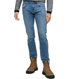 BOSS Men's Slim-Fit Knitted Denim Jeans Blue $74.88 Jeans