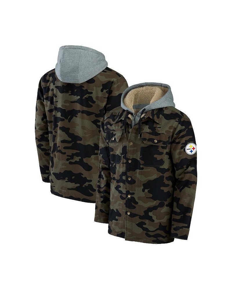 Men's NFL x Darius Rucker Collection by Camo Pittsburgh Steelers Canvas Full-Zip Hoodie $45.04 Sweatshirt