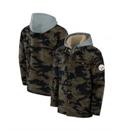 Men's NFL x Darius Rucker Collection by Camo Pittsburgh Steelers Canvas Full-Zip Hoodie $45.04 Sweatshirt