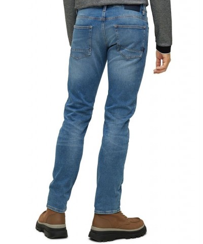 BOSS Men's Slim-Fit Knitted Denim Jeans Blue $74.88 Jeans