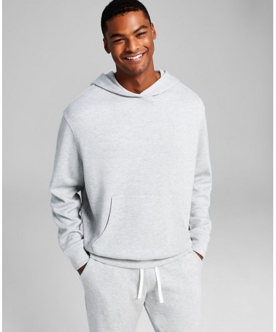 Men's Cozy Fleece Solid Hoodie Gray $13.82 Sweatshirt