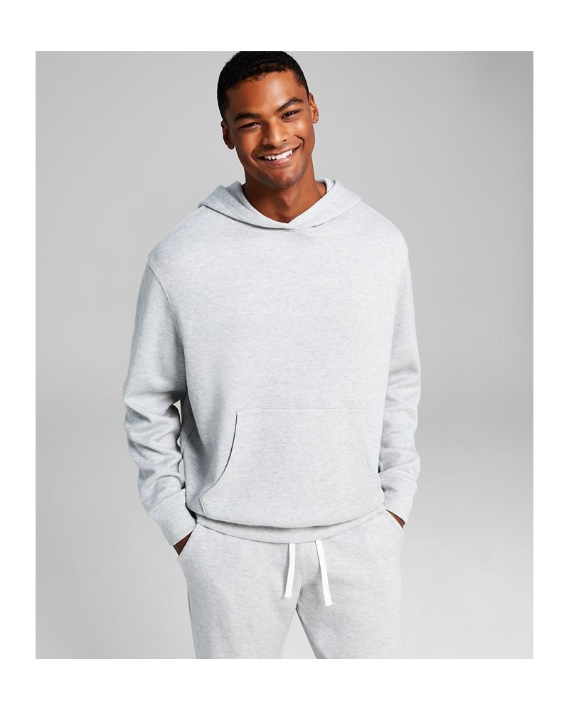 Men's Cozy Fleece Solid Hoodie Gray $13.82 Sweatshirt