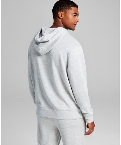 Men's Cozy Fleece Solid Hoodie Gray $13.82 Sweatshirt