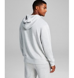 Men's Cozy Fleece Solid Hoodie Gray $13.82 Sweatshirt