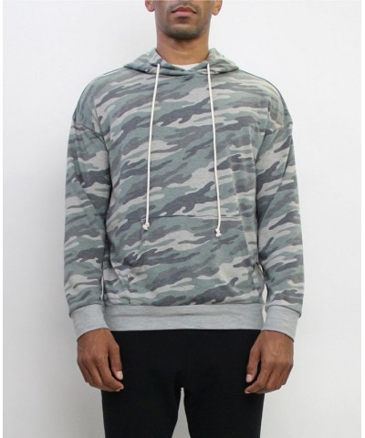 Men's Ultra Soft Lightweight Camo Long-Sleeve Hoodie Green $40.76 Sweatshirt