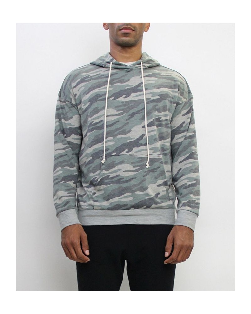 Men's Ultra Soft Lightweight Camo Long-Sleeve Hoodie Green $40.76 Sweatshirt