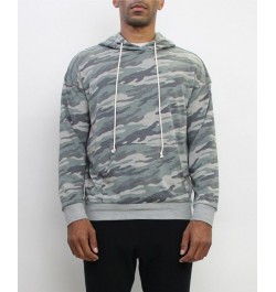 Men's Ultra Soft Lightweight Camo Long-Sleeve Hoodie Green $40.76 Sweatshirt