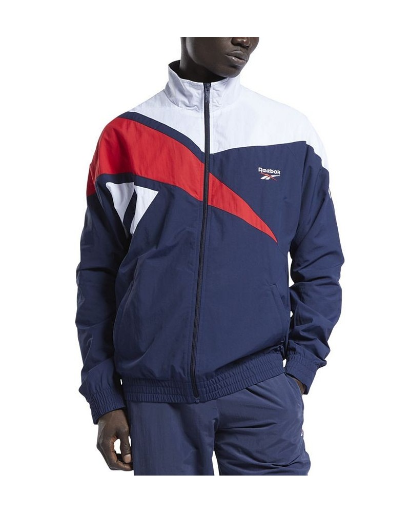 Men's Classics Vector Regular-Fit Logo Colorblocked Full-Zip Track Jacket Blue $36.55 Jackets