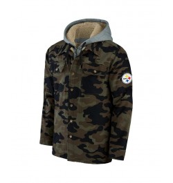 Men's NFL x Darius Rucker Collection by Camo Pittsburgh Steelers Canvas Full-Zip Hoodie $45.04 Sweatshirt