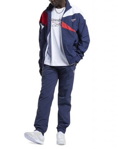 Men's Classics Vector Regular-Fit Logo Colorblocked Full-Zip Track Jacket Blue $36.55 Jackets