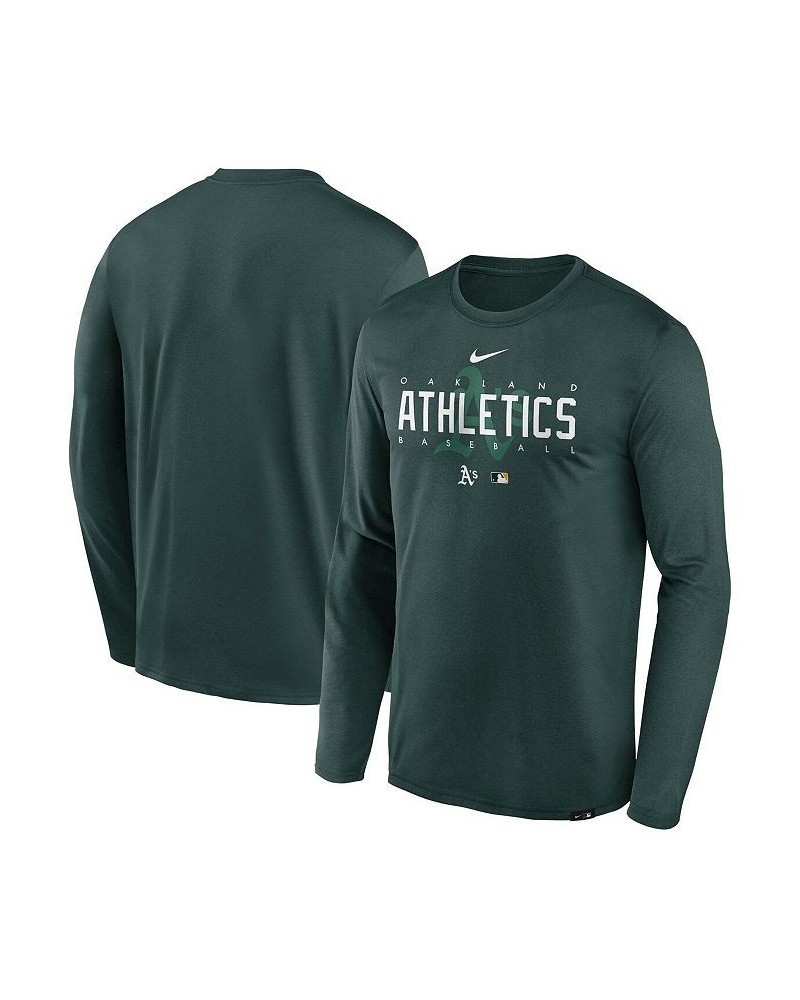 Men's Green Oakland Athletics Authentic Collection Team Logo Legend Performance Long Sleeve T-shirt $26.40 T-Shirts