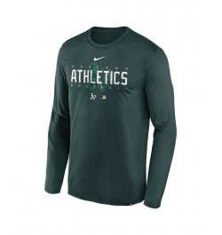 Men's Green Oakland Athletics Authentic Collection Team Logo Legend Performance Long Sleeve T-shirt $26.40 T-Shirts