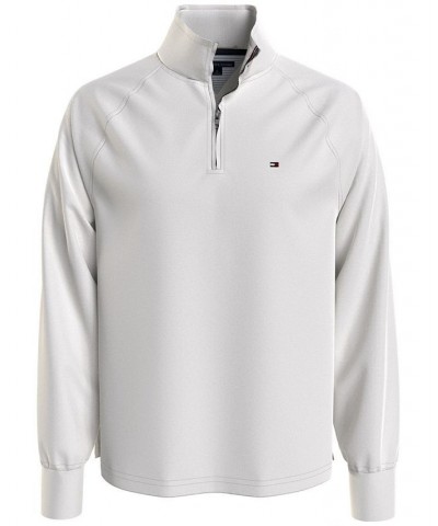 Men's Thompson Quarter Zip Mock Neck Sweatshirt Snow White $23.08 Sweatshirt