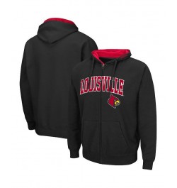 Men's Black Louisville Cardinals Arch and Logo 3.0 Full-Zip Hoodie $28.20 Sweatshirt