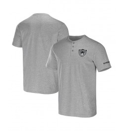 Men's NFL x Darius Rucker Collection by Heather Gray Las Vegas Raiders Henley T-shirt $17.60 T-Shirts