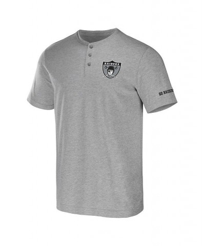 Men's NFL x Darius Rucker Collection by Heather Gray Las Vegas Raiders Henley T-shirt $17.60 T-Shirts