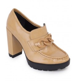 Women's Justin Lug High Heel Loafers PD03 $73.14 Shoes