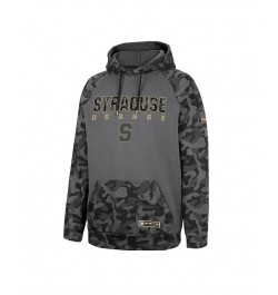 Men's Charcoal Syracuse Orange OHT Military-Inspired Appreciation Camo Stack Raglan Pullover Hoodie $29.90 Sweatshirt