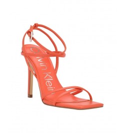 Women's Tegin Strappy Dress High Heel Sandals Orange $41.58 Shoes