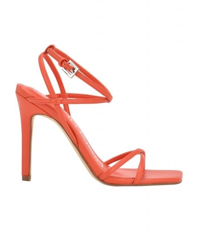 Women's Tegin Strappy Dress High Heel Sandals Orange $41.58 Shoes