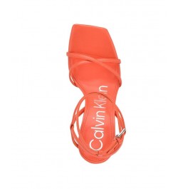 Women's Tegin Strappy Dress High Heel Sandals Orange $41.58 Shoes