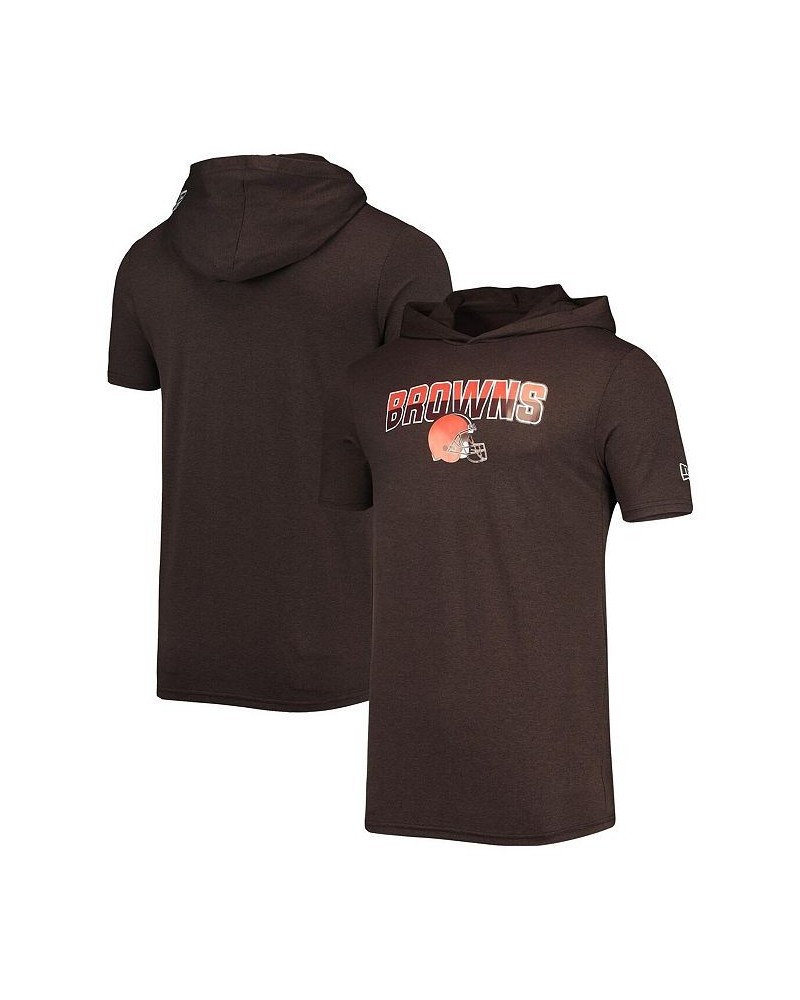 Men's Heathered Brown Cleveland Browns Team Brushed Hoodie T-shirt $23.00 T-Shirts