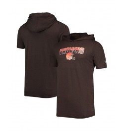 Men's Heathered Brown Cleveland Browns Team Brushed Hoodie T-shirt $23.00 T-Shirts