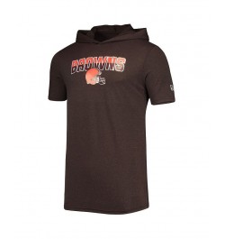 Men's Heathered Brown Cleveland Browns Team Brushed Hoodie T-shirt $23.00 T-Shirts