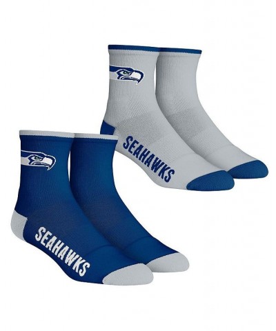 Men's Socks Seattle Seahawks Core Team 2-Pack Quarter Length Sock Set $16.79 Socks