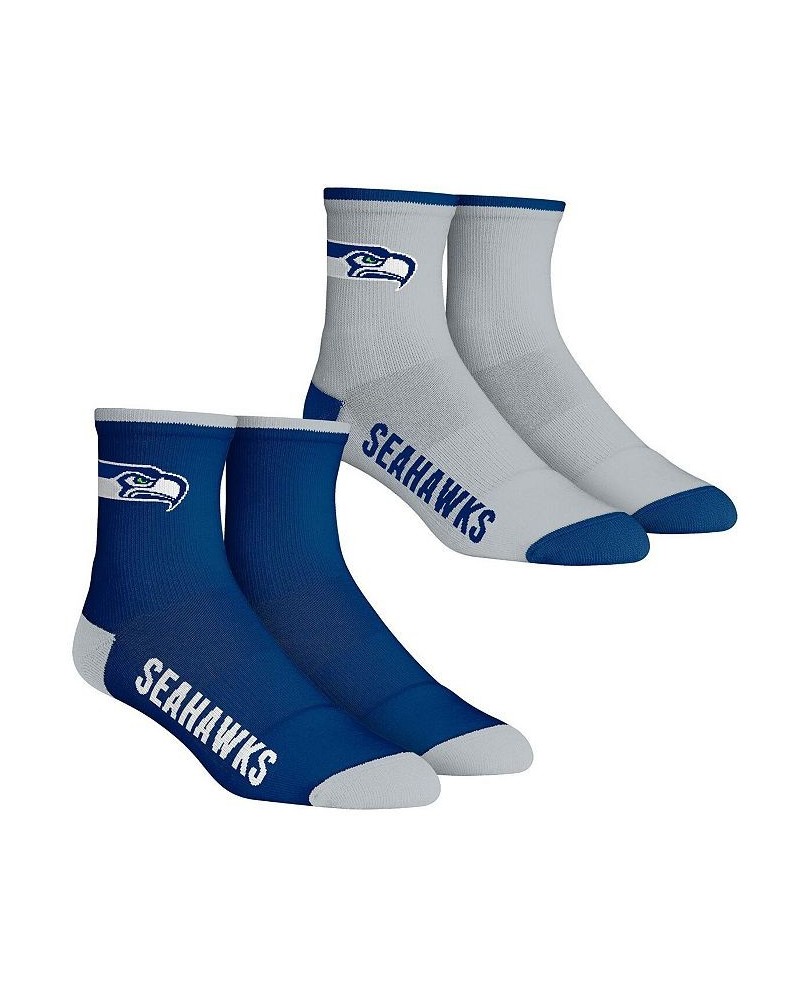 Men's Socks Seattle Seahawks Core Team 2-Pack Quarter Length Sock Set $16.79 Socks