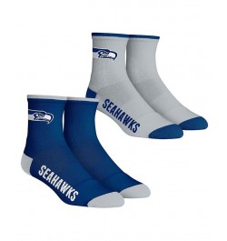 Men's Socks Seattle Seahawks Core Team 2-Pack Quarter Length Sock Set $16.79 Socks