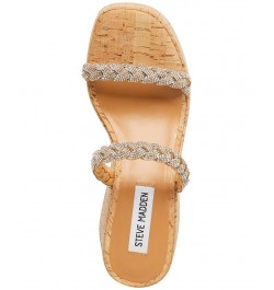 Women's Danya Rhinestone Braided Band Wedge Sandals Multi $45.54 Shoes