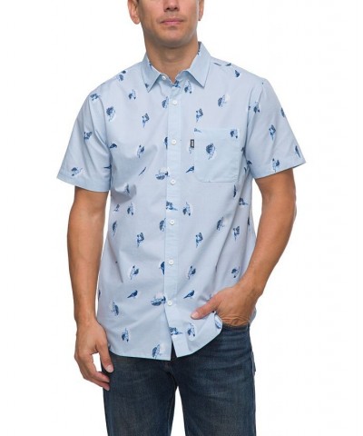 Men's Barrel Short Sleeves Woven Shirt Blue $29.92 Shirts