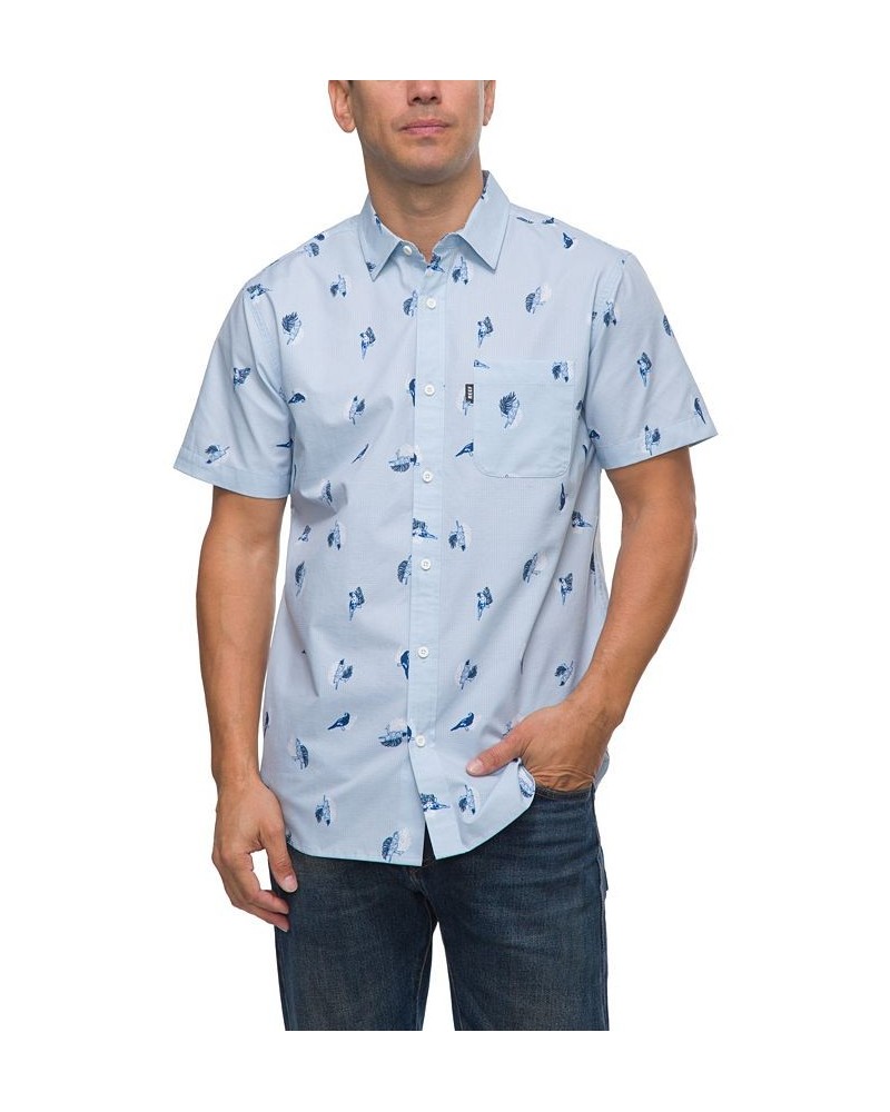 Men's Barrel Short Sleeves Woven Shirt Blue $29.92 Shirts