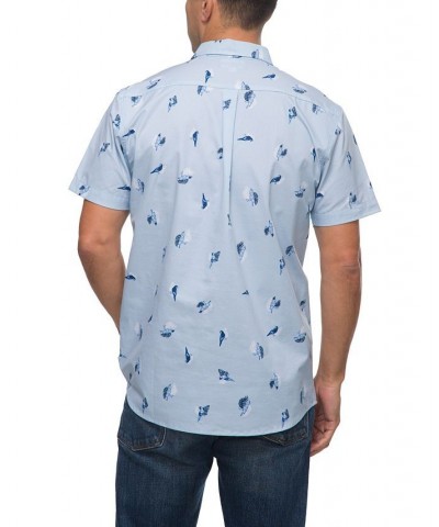 Men's Barrel Short Sleeves Woven Shirt Blue $29.92 Shirts