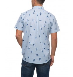 Men's Barrel Short Sleeves Woven Shirt Blue $29.92 Shirts