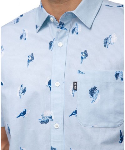 Men's Barrel Short Sleeves Woven Shirt Blue $29.92 Shirts