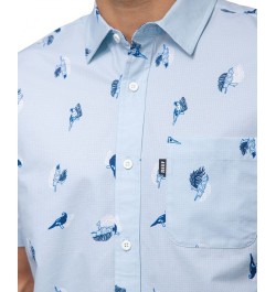 Men's Barrel Short Sleeves Woven Shirt Blue $29.92 Shirts